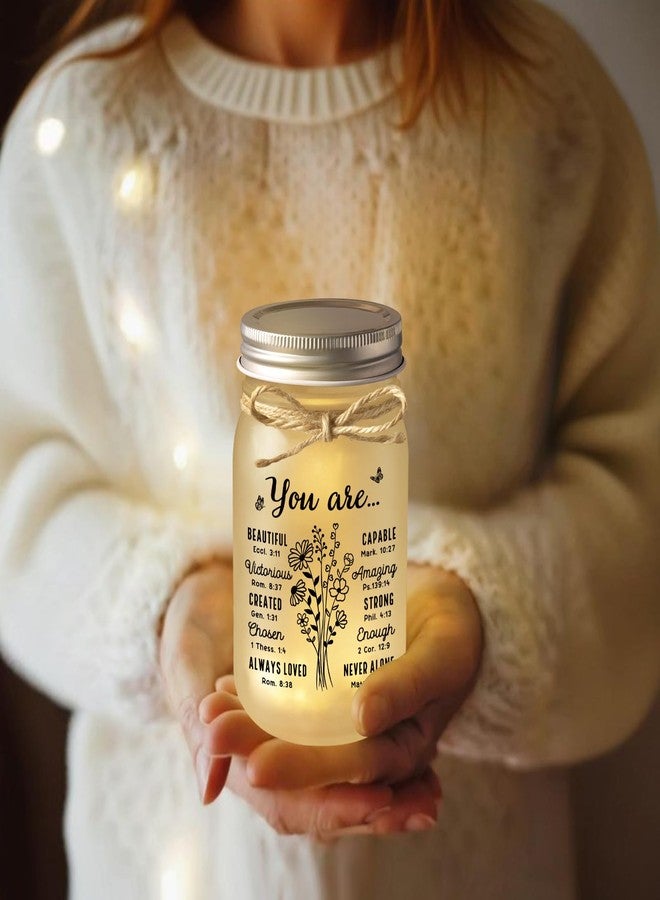 BeneCharm Christmas Christian Gifts for Women, Christian Mason Jar Night Light, Christmas Birthday Gifts for Women, Inspirational Religious Presents for Sister, Friend, Mom, Daughter - Image 3
